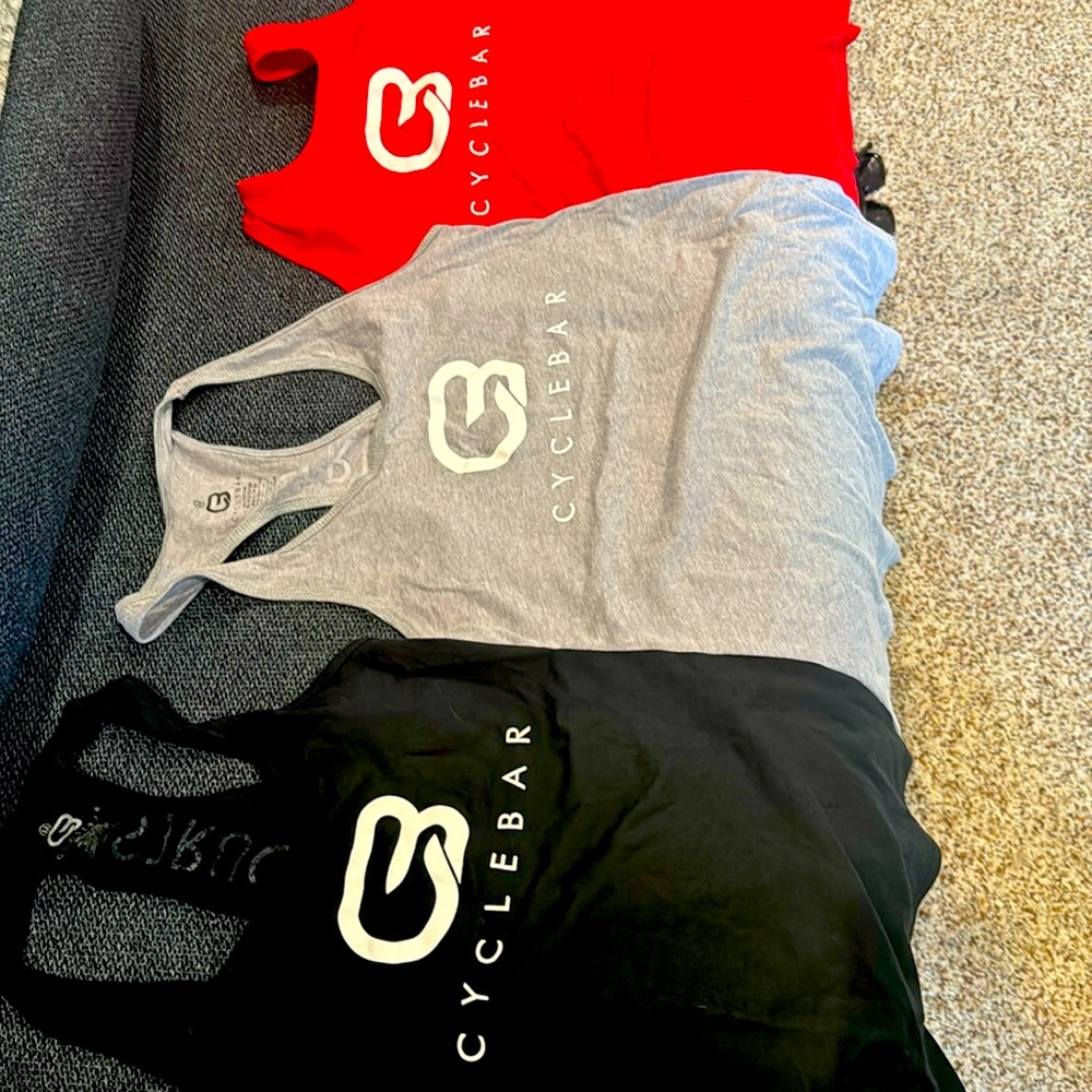 CYCLEBAR instructor tanks all three